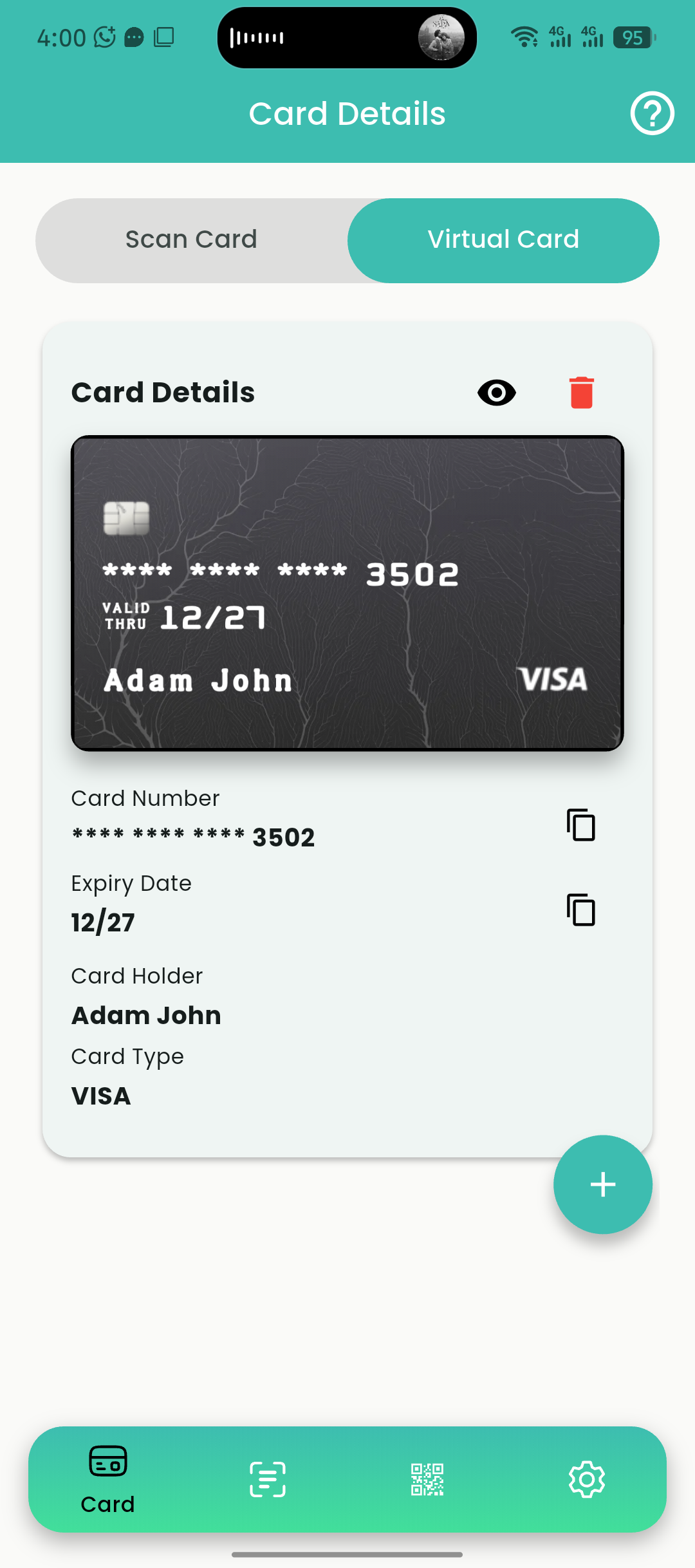 Secure Card Details - EMV Card Information View